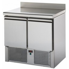 Saladette Refrigerata ventilata con piano inox e alzatina a 2 sportelli GN